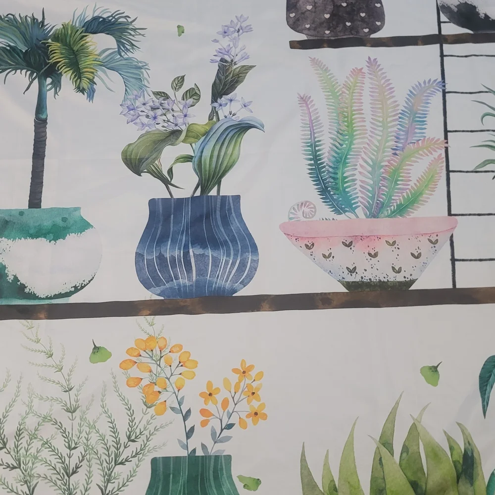 Colorful Plant Print Tapestry